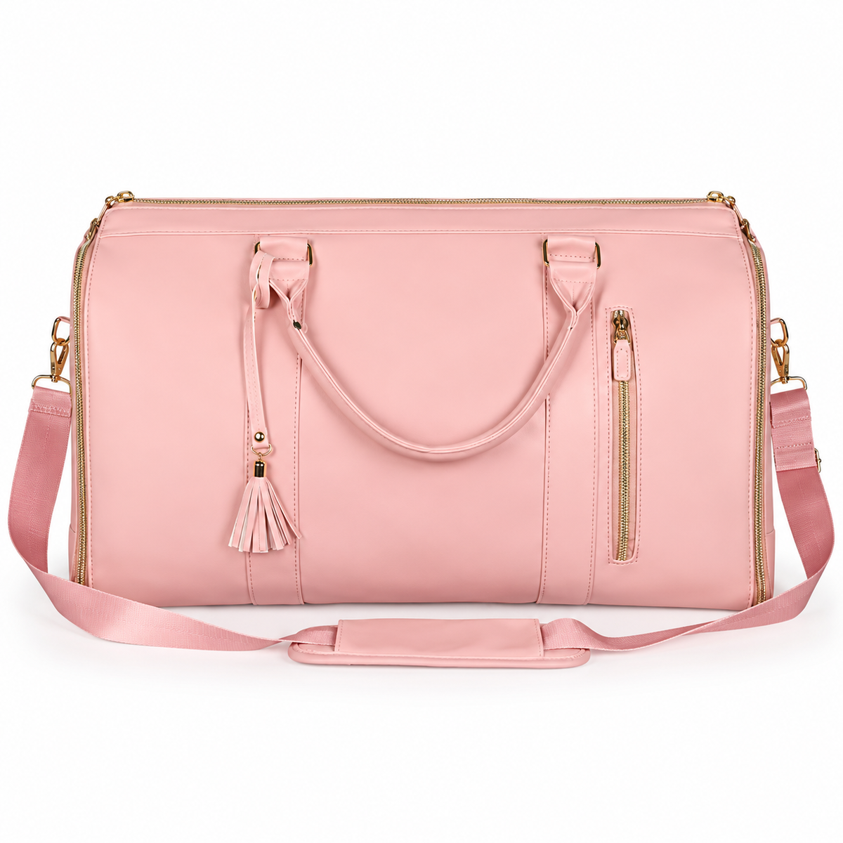 Pink Convertible Garment Duffel Overnight Bag