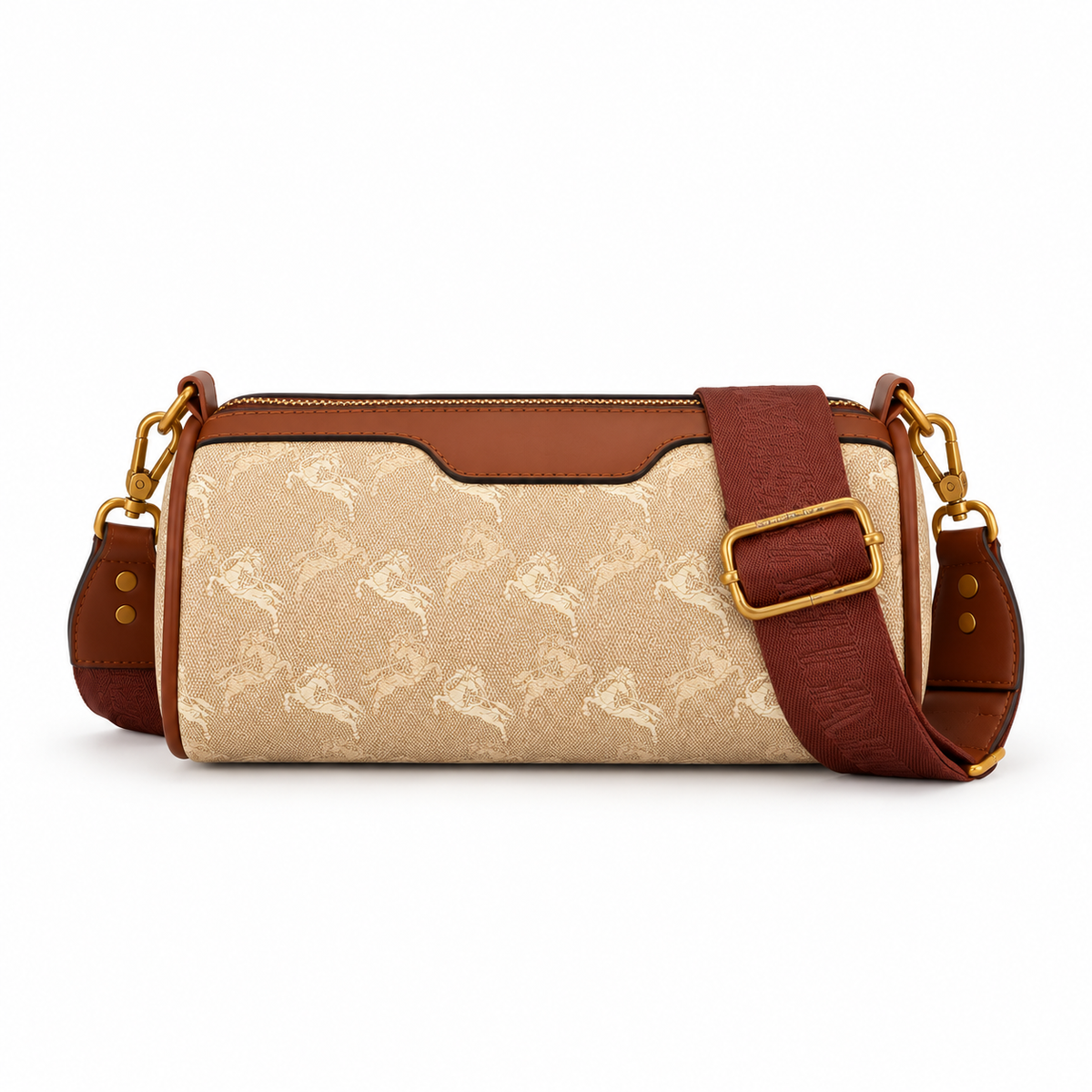 Shallow Khaki Monogram Charm Crossbody Bag