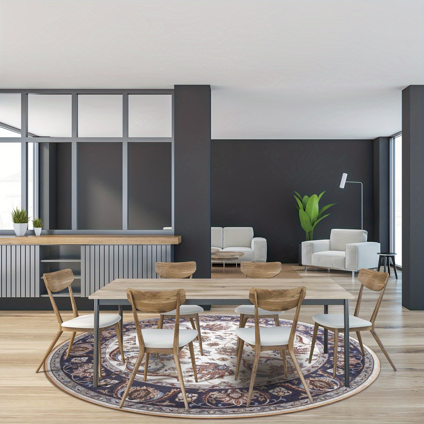Retro imitation cashwool round Carpet is super soft and machine washable, Rugs suitable for home decoration, living room, bedroom, office