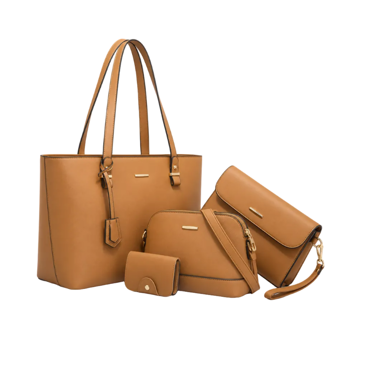 Elegant Camel Four Piece Handbag Set