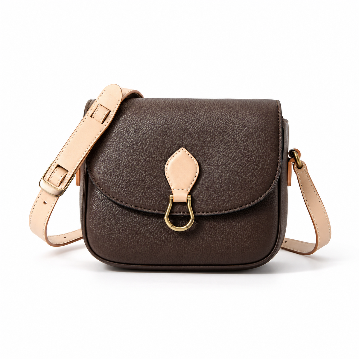 Vintage Brown Saddle Crossbody Shoulder Bag