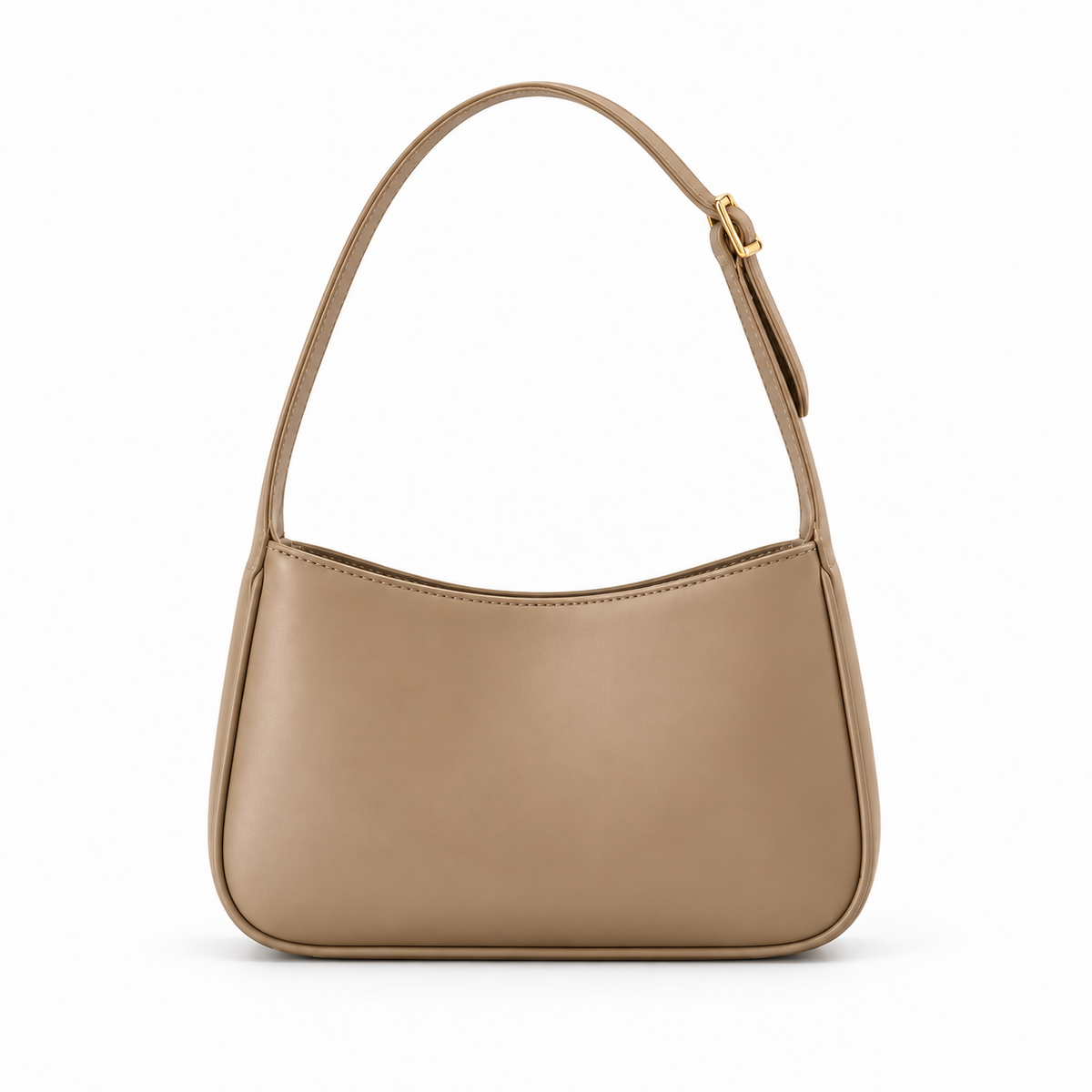 Elegant Minimalist Taupe Shoulder Handbag Design