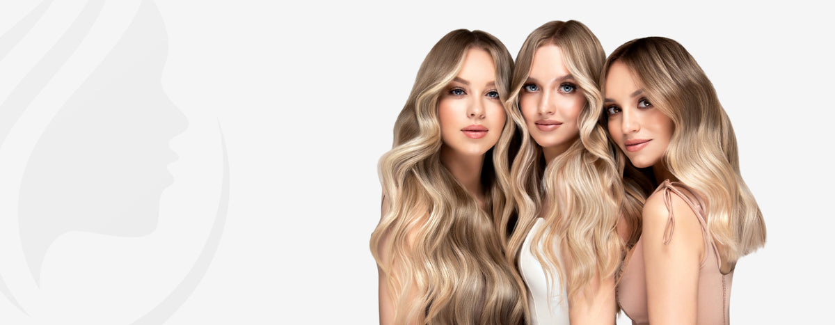 Women with long, flowing Fabulive hair extensions