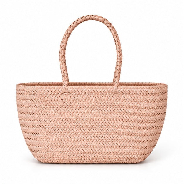 Elegant Woven Straw Everyday Tote Bag
