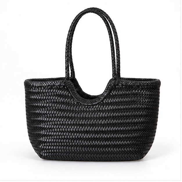 Black Woven Everyday Carry Tote Bag
