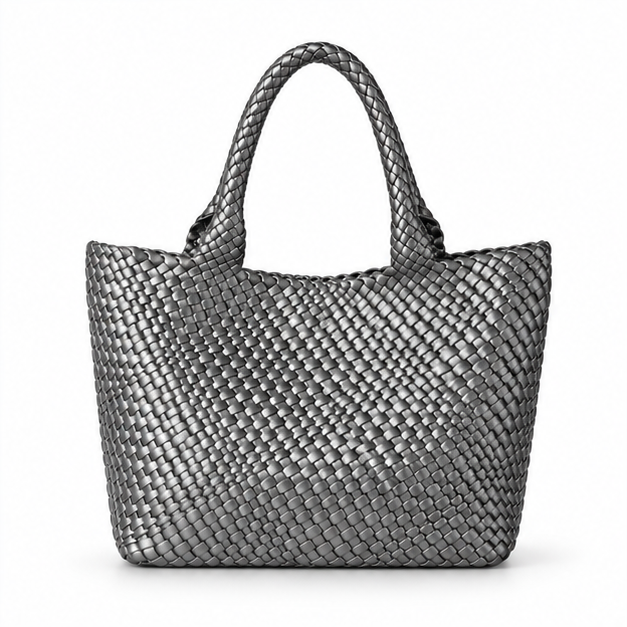 Metallic Woven Everyday Carry Tote Bag