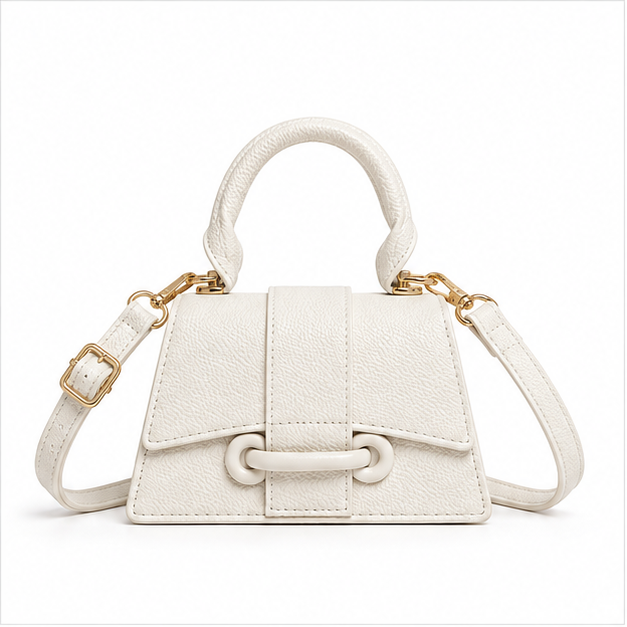 Elegant White Mini Crossbody Handbag Purse