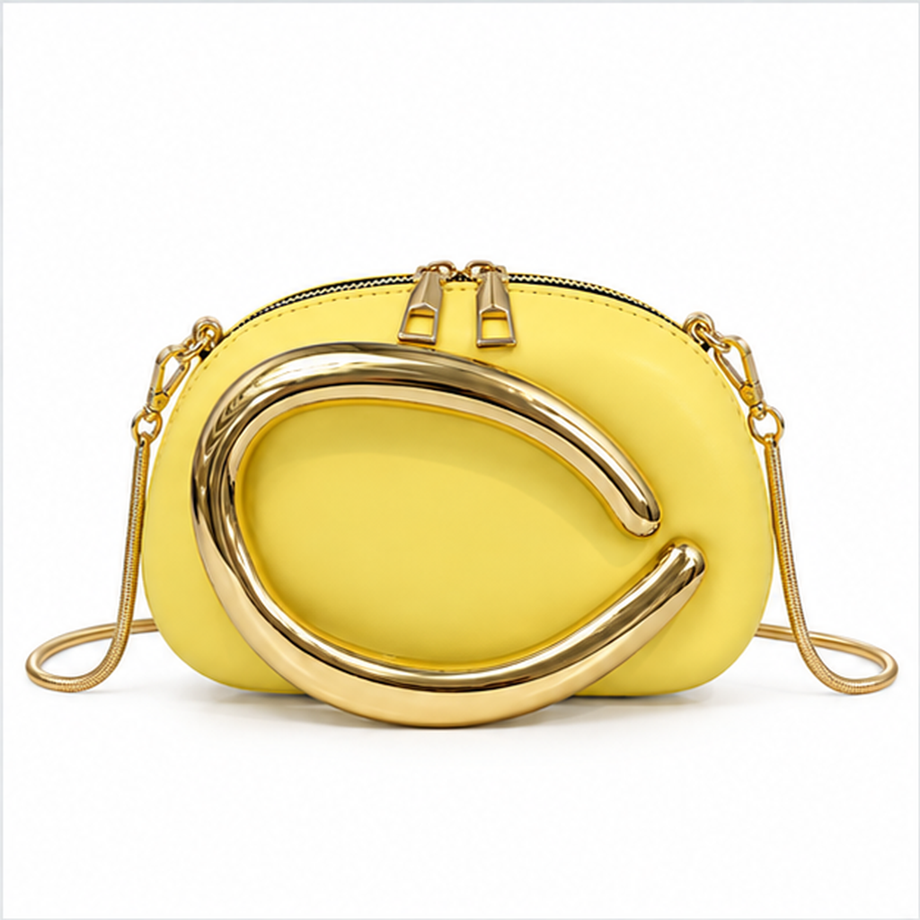 Yellow Gold Accent Evening Clutch Bag