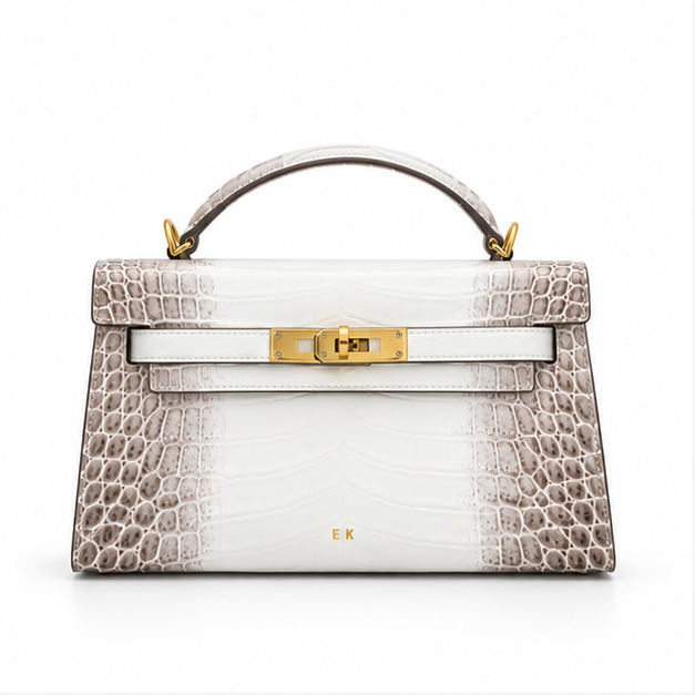 Elegant Crocodile Embossed Top Handle Handbag