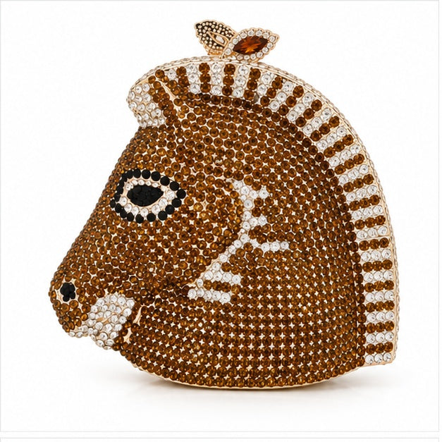 Jeweled Horse Head Luxury Evening Clutch