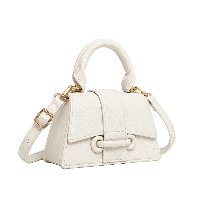 Elegant White Mini Crossbody Handbag Purse