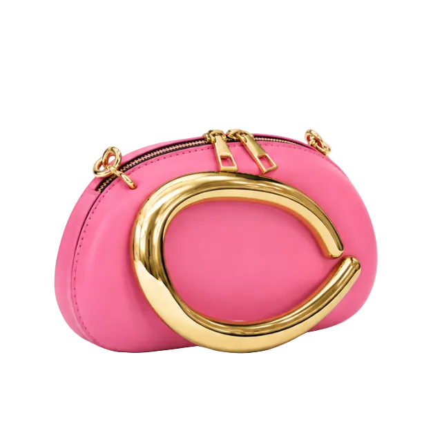 Pink Gold Accent Evening Clutch Bag