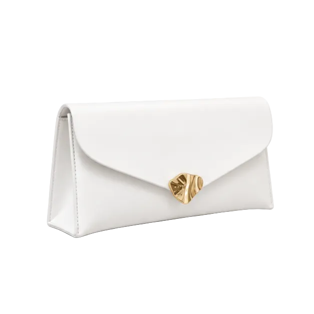 Elegant White Envelope Clutch Evening Bag