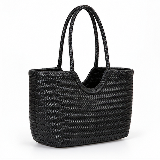 Black Woven Everyday Carry Tote Bag