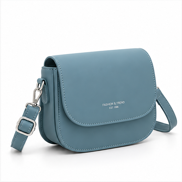 Elegant Blue Saddle Crossbody Shoulder Bag