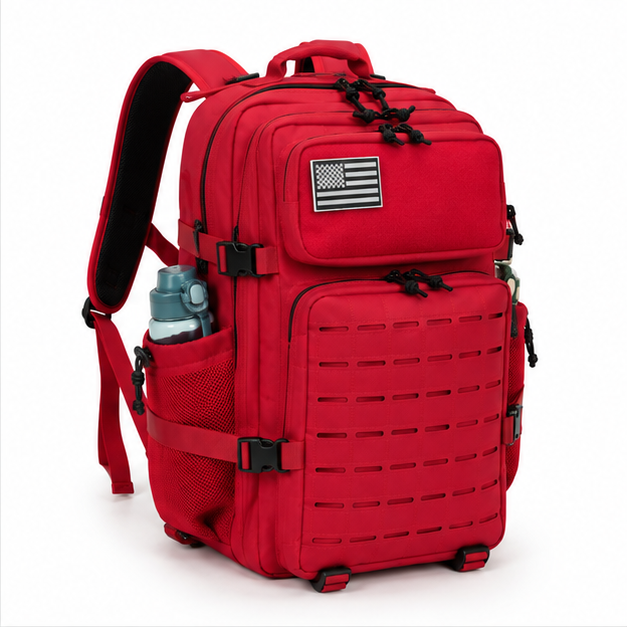 Red Tactical MOLLE Outdoor Travel Backpack