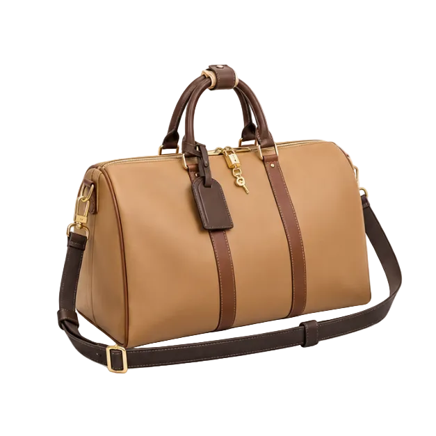 Camel Luxury Travel Duffel Shoulder Bag