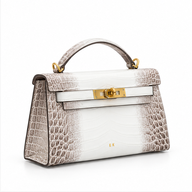 Elegant Crocodile Embossed Top Handle Handbag