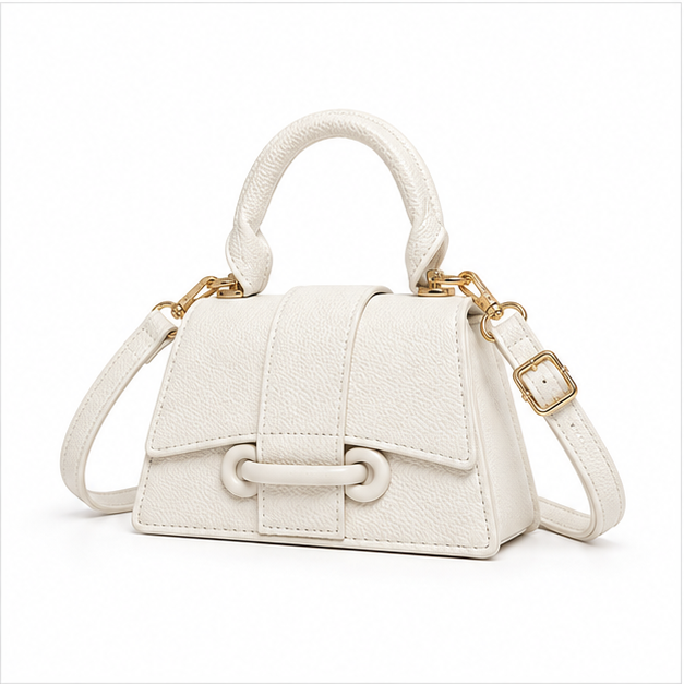 Elegant White Mini Crossbody Handbag Purse