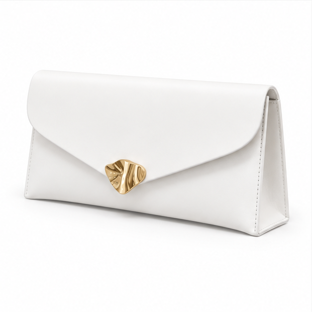 Elegant White Envelope Clutch Evening Bag