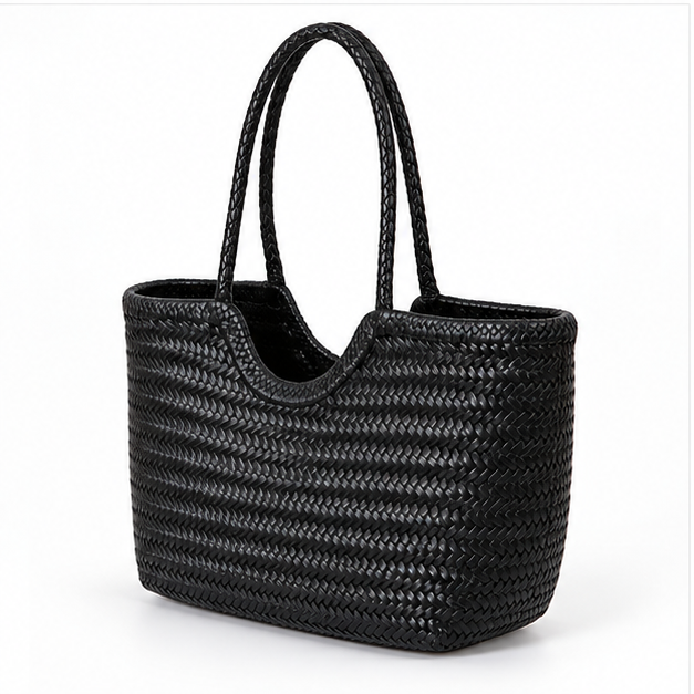 Black Woven Everyday Carry Tote Bag