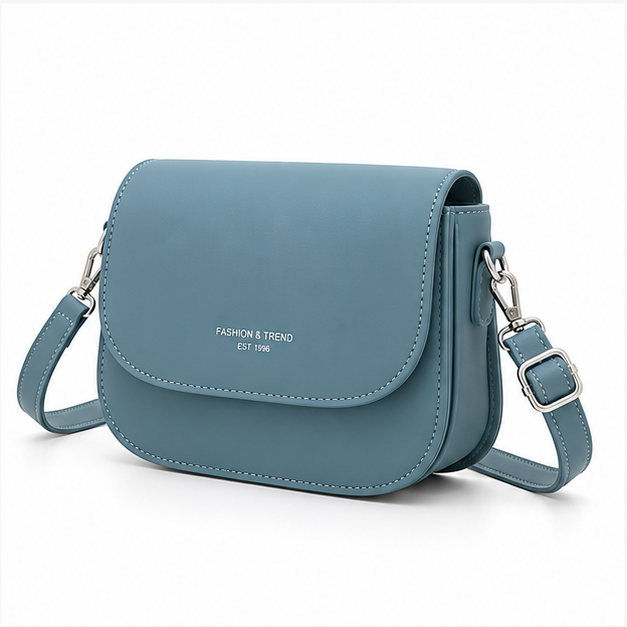 Elegant Blue Saddle Crossbody Shoulder Bag