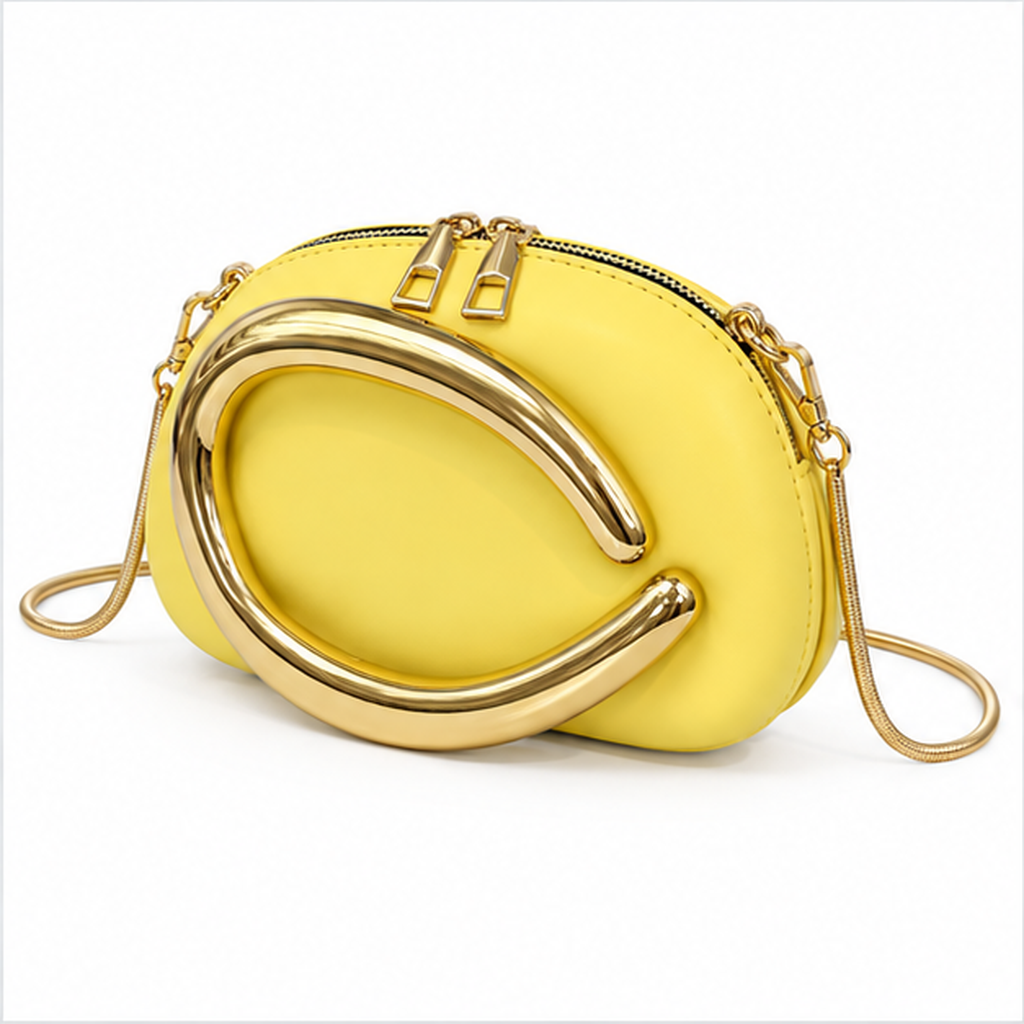 Yellow Gold Accent Evening Clutch Bag
