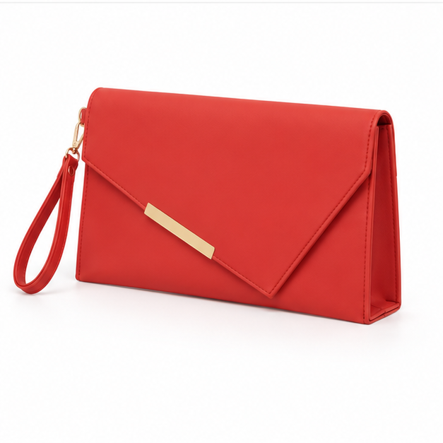 Red Envelope Clutch Wristlet Evening Bag