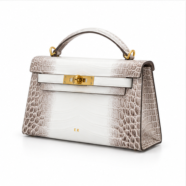 Elegant Crocodile Embossed Top Handle Handbag