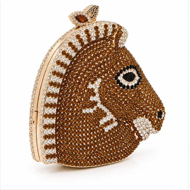 Jeweled Horse Head Luxury Evening Clutch
