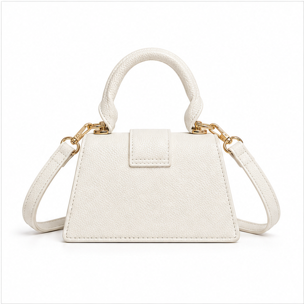 Elegant White Mini Crossbody Handbag Purse