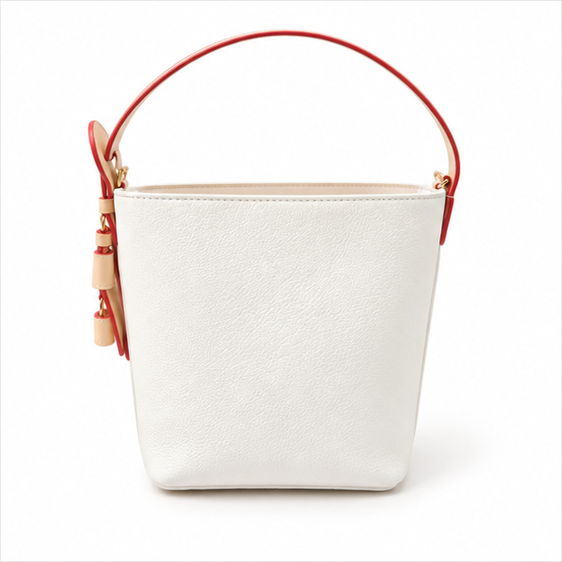 Elegant White Bucket Handbag Purse