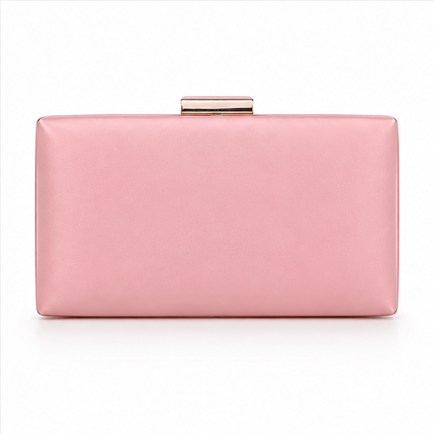 Elegant Pink Rectangular Evening Clutch Bag