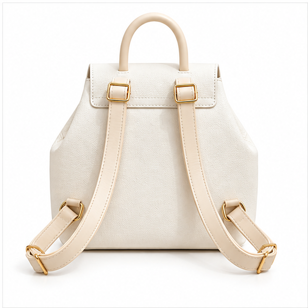 Elegant White Gold Hardware Mini Backpack