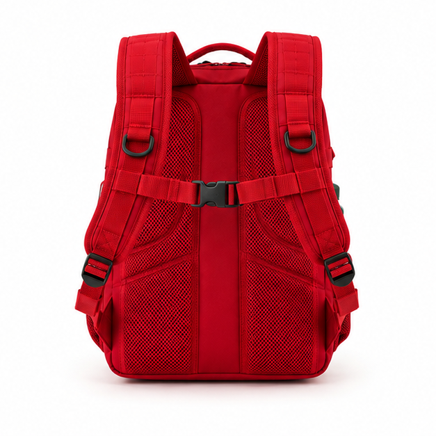Red Tactical Multi-Compartment Outdoor Backpack