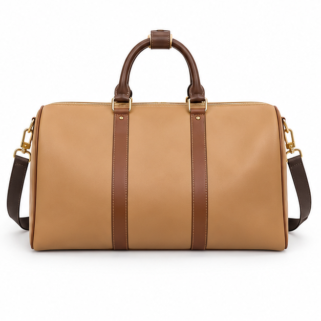 Camel Luxury Travel Duffel Shoulder Bag
