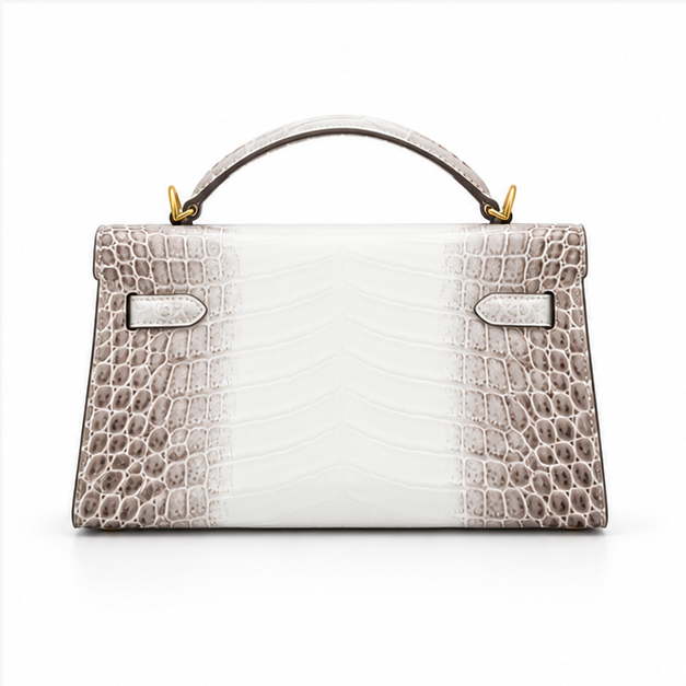 Elegant Crocodile Embossed Top Handle Handbag