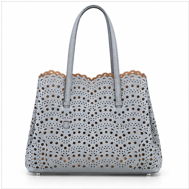 Elegant Laser Cut Structured Tote Handbag