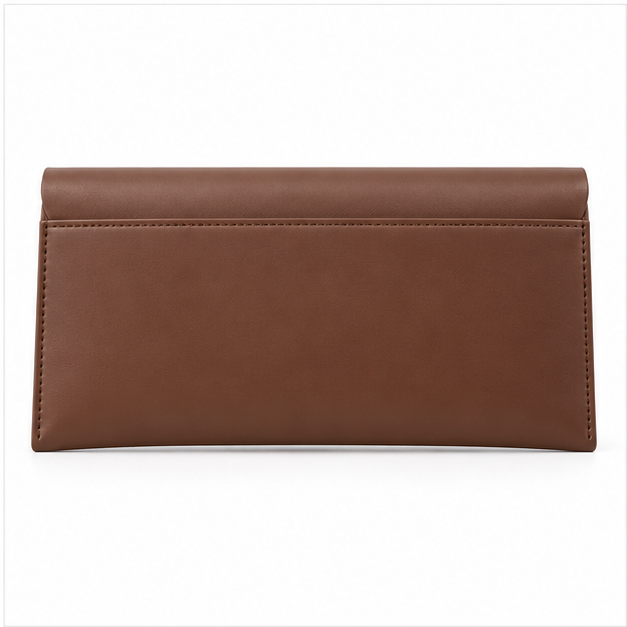 Elegant Brown Envelope Clutch Handbag Purse