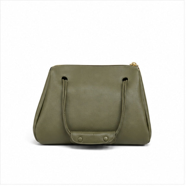Olive Green Structured Shoulder Handbag