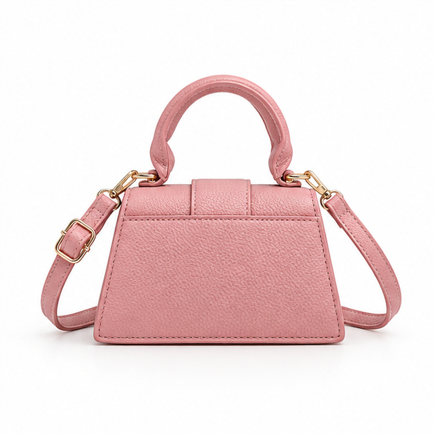 Pink Pebbled Mini Top Handle Handbag