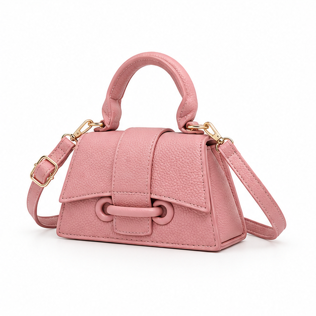 Pink Pebbled Mini Top Handle Handbag