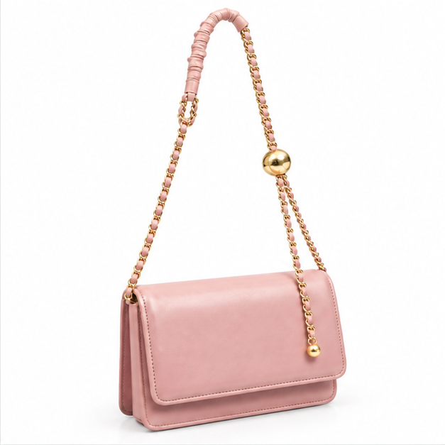 Elegant Pink Chain Shoulder Crossbody Bag