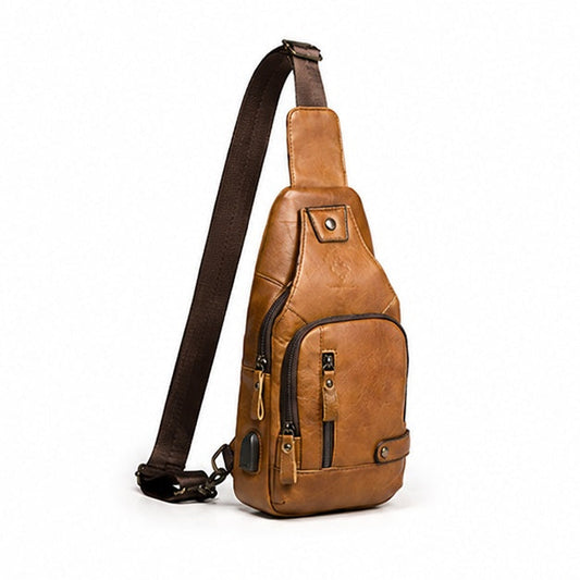 Vintage Leather Crossbody Sling Bag